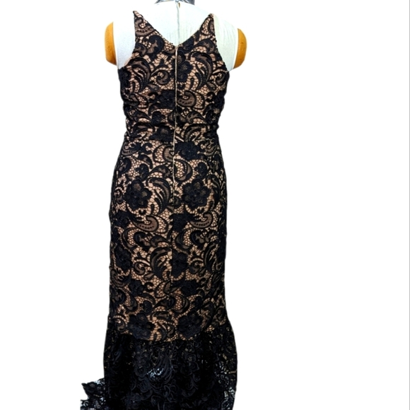 DRESS THE POPULATION SOPHIA CROCHET LACE MERMAID BLACK...Size Medium - Picture 3 of 9